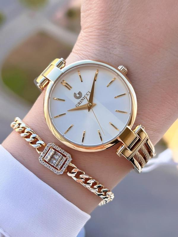Revello Altın Kaplama Kararma Renk Atma Yapmaz 3Atm Su Geçirmez+Bileklik Lady Wristwatch GRC.101.M4 - Image 1