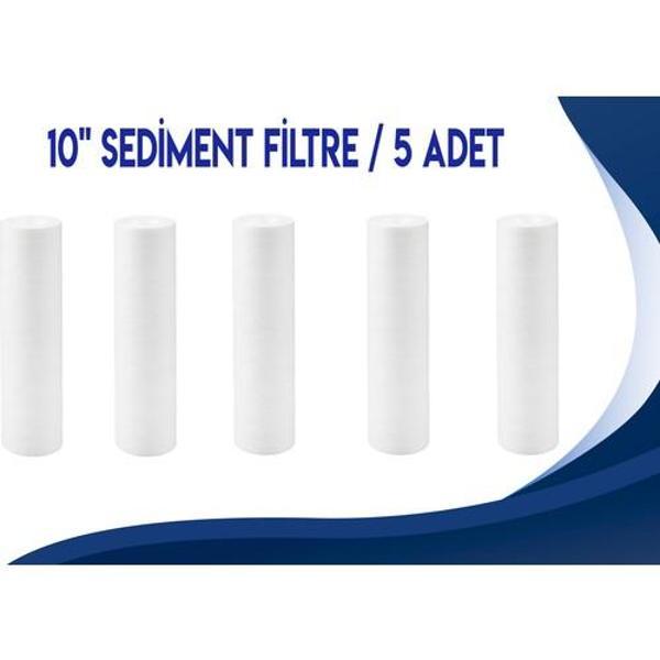 5 Adet Açık Kasa Su Arıtma Cihazı 5 Mikron Sediment Filtre 10inç - Image 1