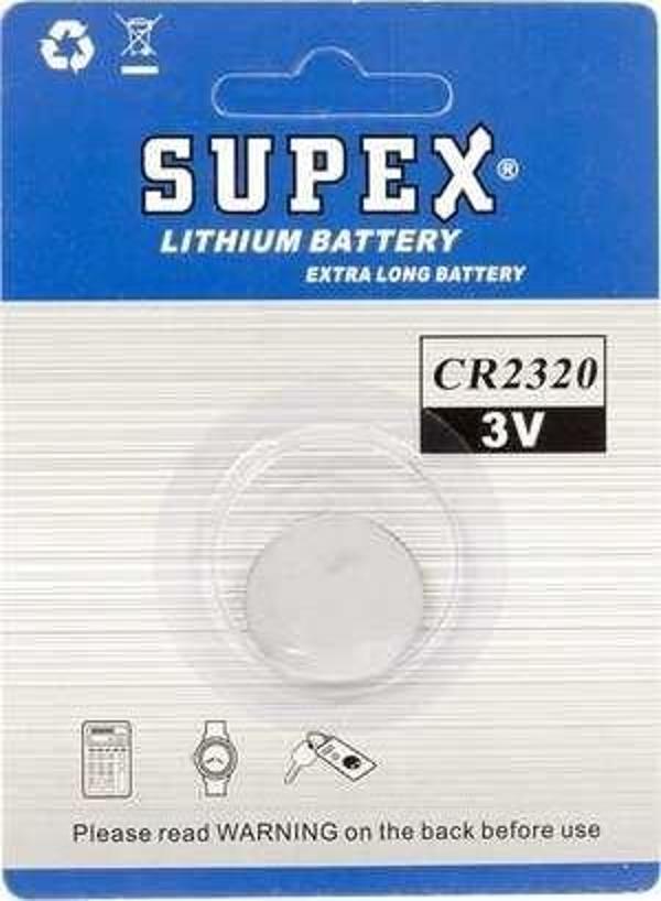 Supex CR2320 3V Lityum Tekli Paket Pil - Image 1