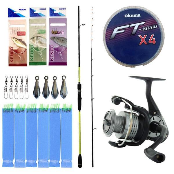 Yek Outdoor Hazır Tekne Oltası Seti Okuma Orata Tekne Kamışı 202cm 150-200gr 2 Parça Olta Kamışı&Okuma Revenger 55 FD Ol - Image 1