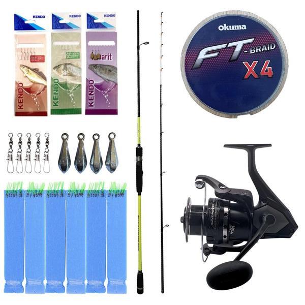 Yek Outdoor Hazır Tekne Oltası Seti Okuma Orata Tekne Kamışı 202cm 150-200gr 2 Parça Olta Kamışı&Okuma Wave Power WP-800 - Image 1