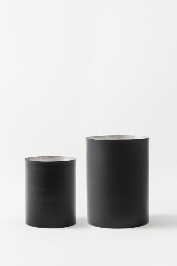 Metal Saksı Siyah 2'li Set - Image 1