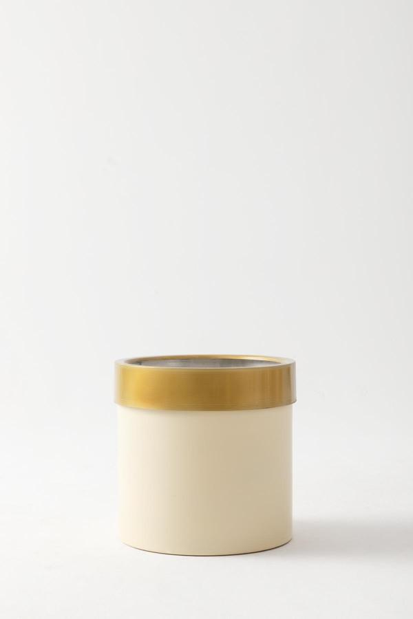 Metal Saksı Krem (Gold Bilezikli) 25*25*25 - Image 1