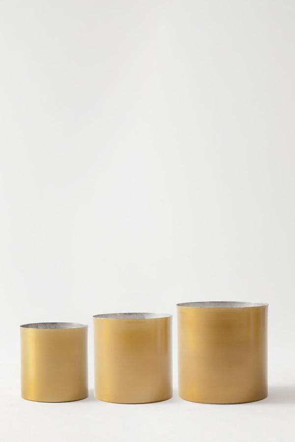 Metal Saksı Gold 3'lü Set - Image 1