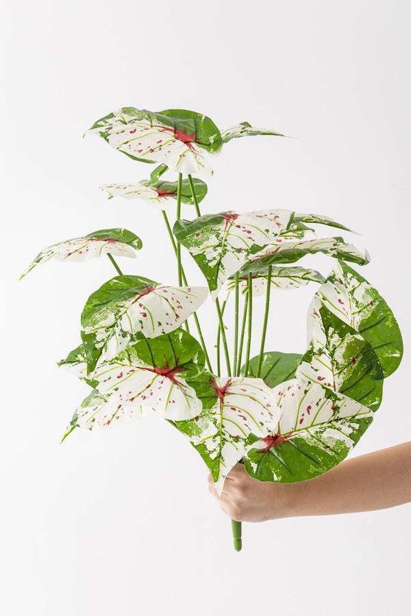 Yapay Salon Köşe Çiçeği Devetabanı Yeşil Pembe 65 Cm Saksısız - Image 1