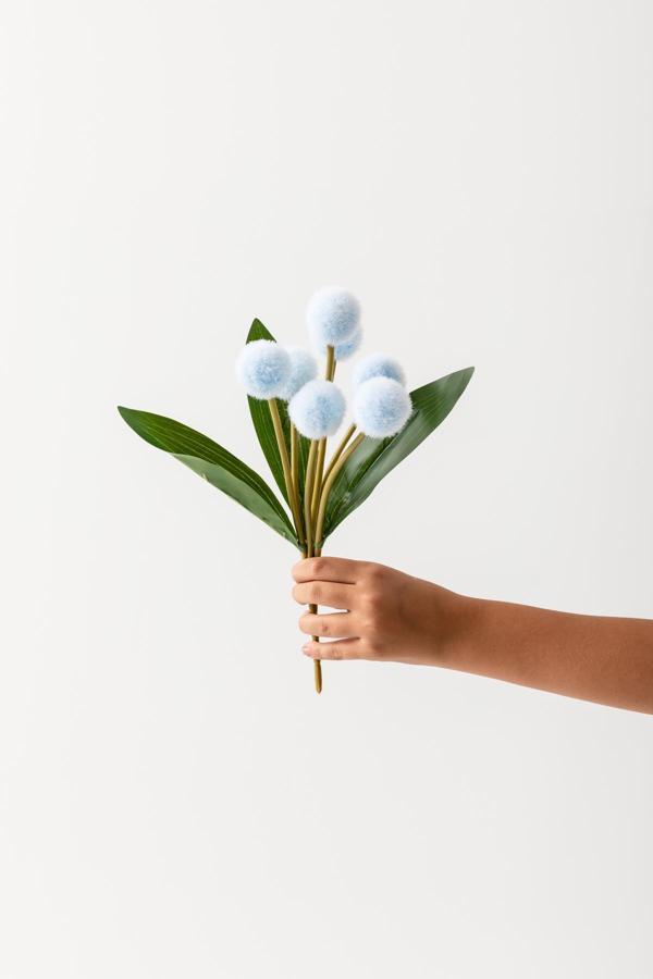Yapay Ponpon Çiçeği Mavi 35 Cm 7 Dal - Image 1