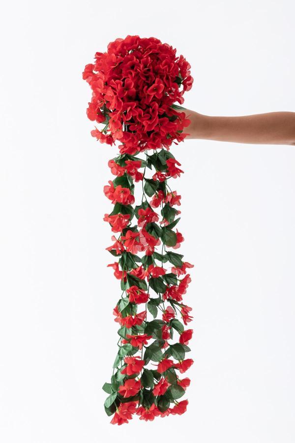 Yapay Begonvil Çiçeği 75 cm Kırmızı  22 Dal - Image 1