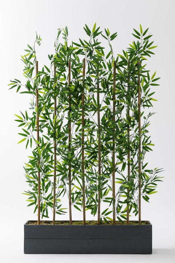 Yapay Bambu Seperatör 180 Cm Ahşap Antrasit Saksı - Image 1