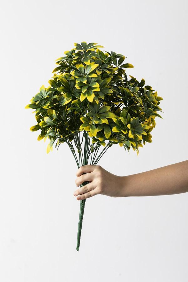 Yapay Şefrole Demeti Sarı Yeşil 60 Cm 24 Dal(Uv) - Image 1