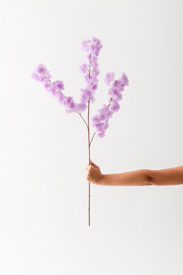 Yapay Bahar Dalı Çiçeği Mor 3 Dal 100 Cm - Image 1