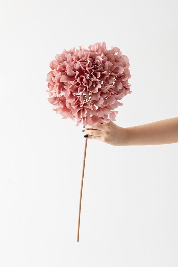 Yapay Vazo Çiçeği Ortanca 75 Cm 5 Dal Pembe - Image 1