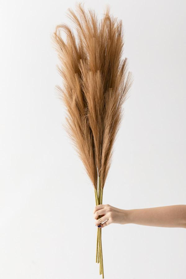 Yapay Pampas 100 Cm Tek Dal Kahverengi 5'li - Image 1