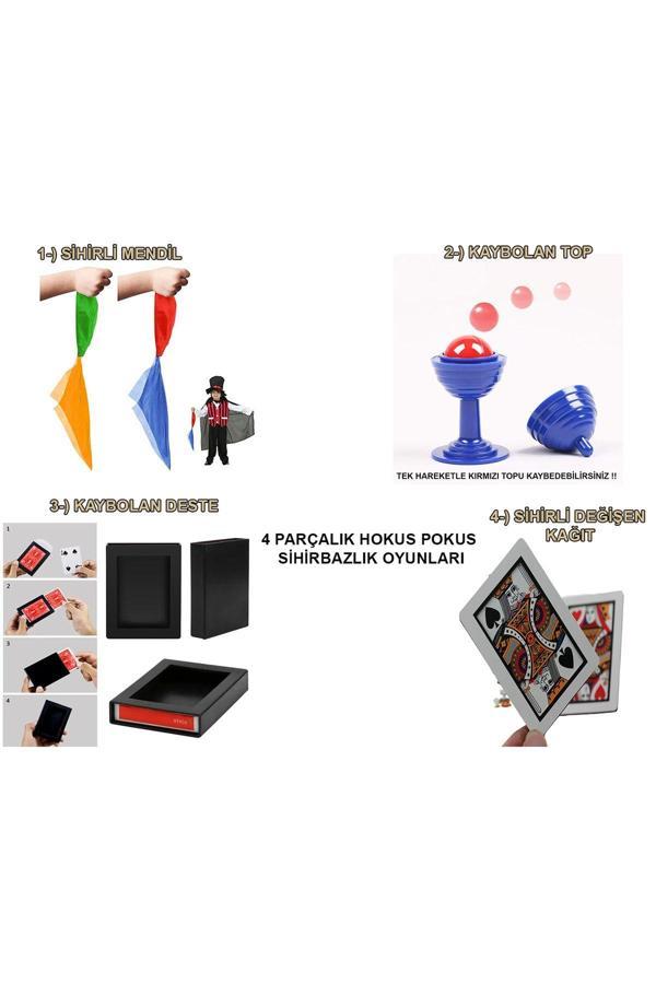 Nokteria 4&#39;Lü Sihirbazlık Seti – Hokus Pokus Sihirli Numara Seti - Image 1