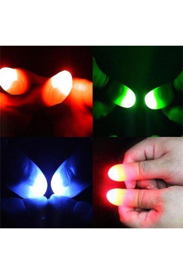 Nokteria Led Işıklı Renkli Sihirli Parmak Işıklı Parmak Şaka Parmak 1 Adet - Image 1