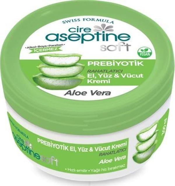 Cire Aseptine Soft Aloe Vera Prebiyotik Nemlendirici Bakım Kremi 300 Ml - Image 1