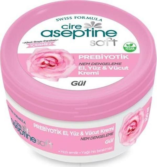 Cire Aseptine Soft Gül Prebiyotik Nemlendirici Bakım Kremi 300 Ml - Image 1