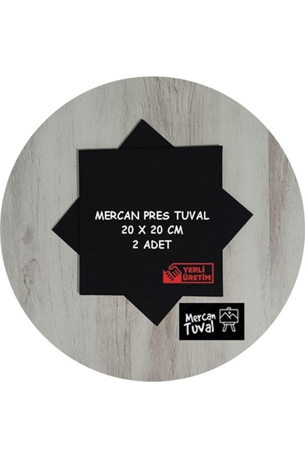 Mercan Tuval Mercan Siyah Pres Tuval 2 Li Paket 20 Cm X 20 Cm - Image 1
