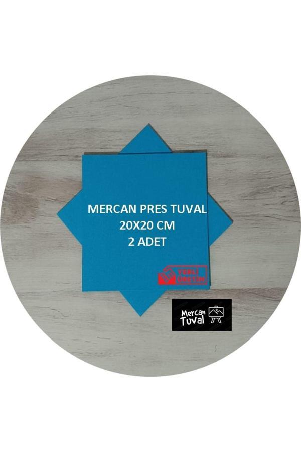 Mercan Tuval Mercan Mavi Pres Tuval 2 Li Paket 20 Cm X 20 Cm - Image 1