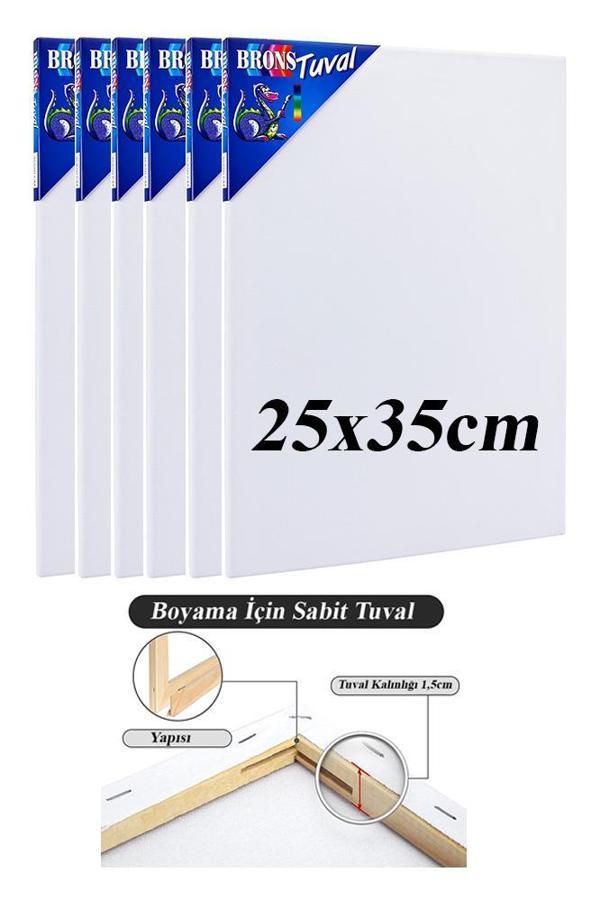 Tuval 25x35 6 Adet Gerdirme Apartlı Arkadan Zımbalı 25*35 Tual Akrilik Boya Yağlı Boya - Image 1