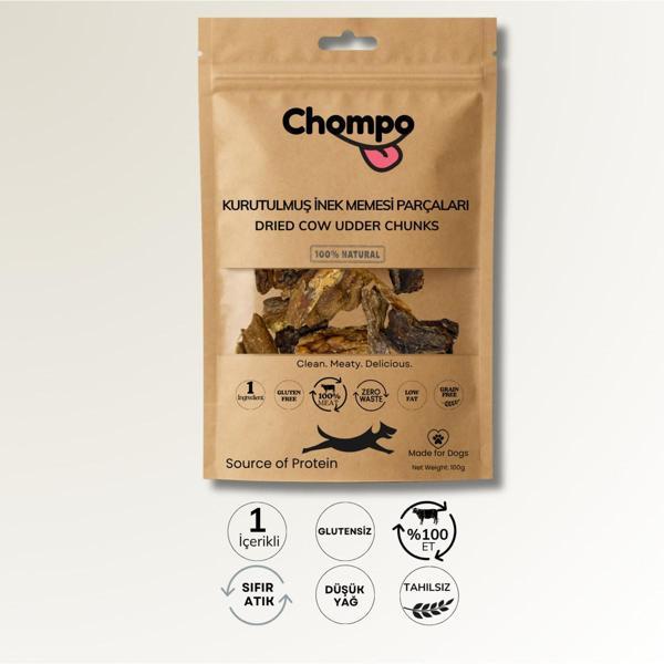 Chompo Kurutulmuş Inek Memesi Parçaları Köpek Ödülü 100 gr - Image 1