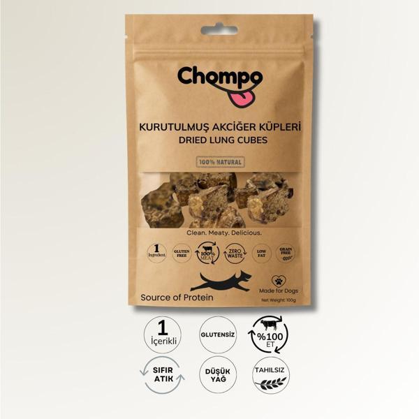 Chompo Kurutulmuş Ciğer Küpleri Köpek Ödülü 100 gr - Image 1