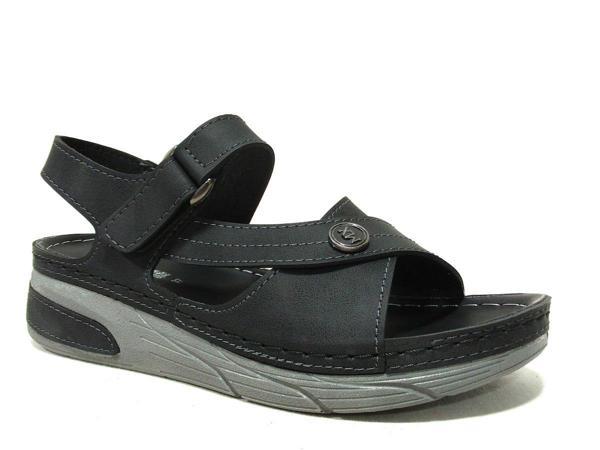 Mulex Siyah Cırtlı Anatomik Comfort Sandalet - Image 1