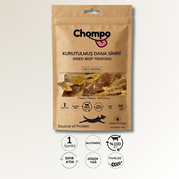 Chompo Kurutulmuş Dana Ense Siniri Köpek Ödülü 100 gr - Image 1
