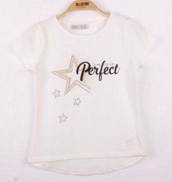 Toontoy Kız Çocuk Perfect Yıldız Baskılı Tişört - Image 1
