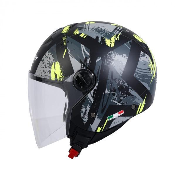 Sway Sw715 Yarım Yazlık Kask Posıon Siyah Sarı - Image 1