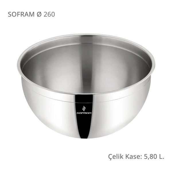 Sofram Çelik Derin Karıştırma Kabı Kase 26 Cm 5,80 Litre - Image 1