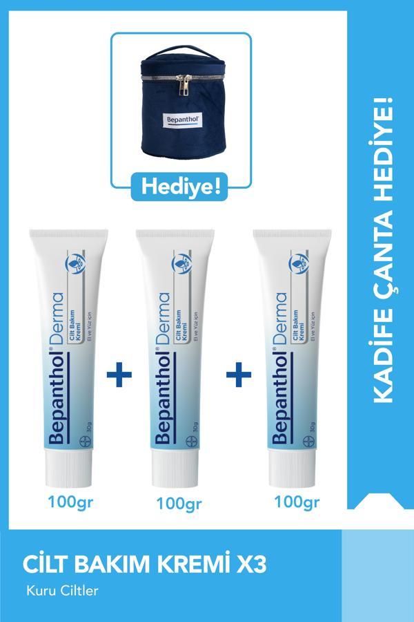 Cilt Bakım Kremi 100g 3'lü Set + Kadife Çanta Hediye - Image 1