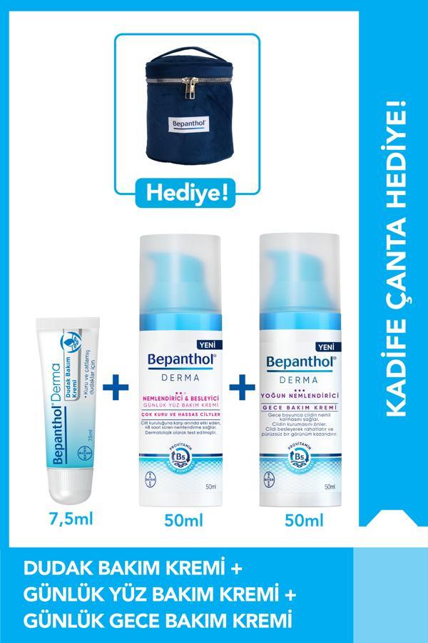 Gece & Gündüz Yüz Bakım ve Dudak Bakım Seti + Kadife Çanta Hediye - Image 1