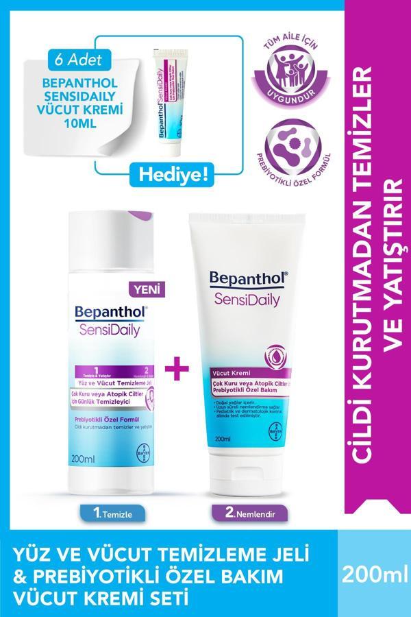 SensiWash Yüz ve Vücut Temizleme Jeli 200ml + Sensidaily 200ml + Mini Boy Hediye - Çok Kuru Atopik Ciltler, Günlük Vücut - Image 1