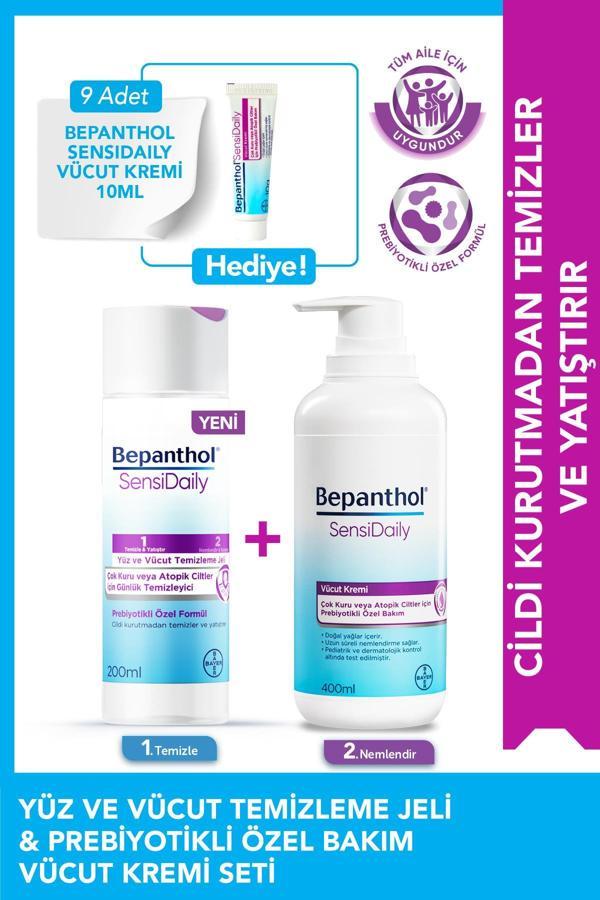 SensiWash Yüz ve Vücut Temizleme Jeli 200ml + Sensidaily 400ml + Mini Boy Hediye - Çok Kuru Atopik Ciltler, Günlük Vücut - Image 1