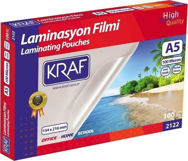 KRAF LAMİNASYON FİLMİ PARLAK A5 100MIC 100'lü 2122 - Image 1