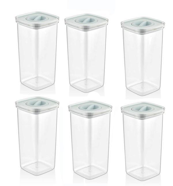 Vakumlu Sızdırmaz Kilitli Kapak Saklama Kabı Seti 6'lı Erzak Kutusu 1,70 Lt - Image 1