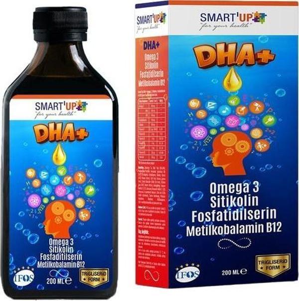 Smart Up Sitikolin Dha Omega 3 Ve Fosfatidilserin İceren Balık Yağı B12 200 Ml Şurup - Image 1