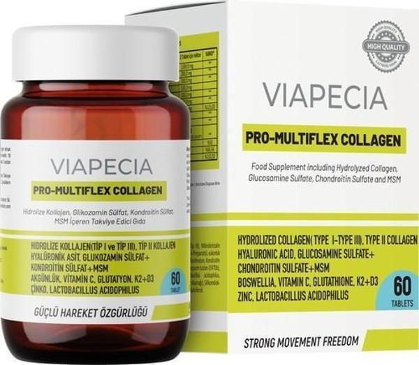 Viapecia Pro-Multiflex Collagen Güçlü Hareket Özgürlüğü Takviye Edici Gıda  60 Tablet - Image 1