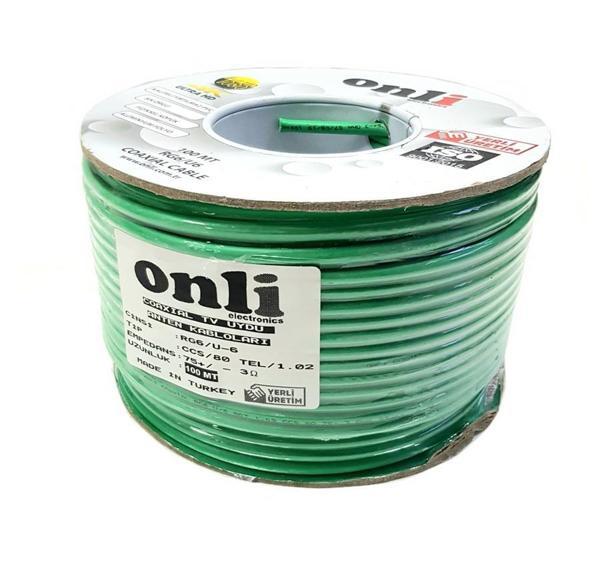 Onli RG6U6 Yeşil Anten Kablosu 100Metre 80Tel Yerli Üretim - Image 1