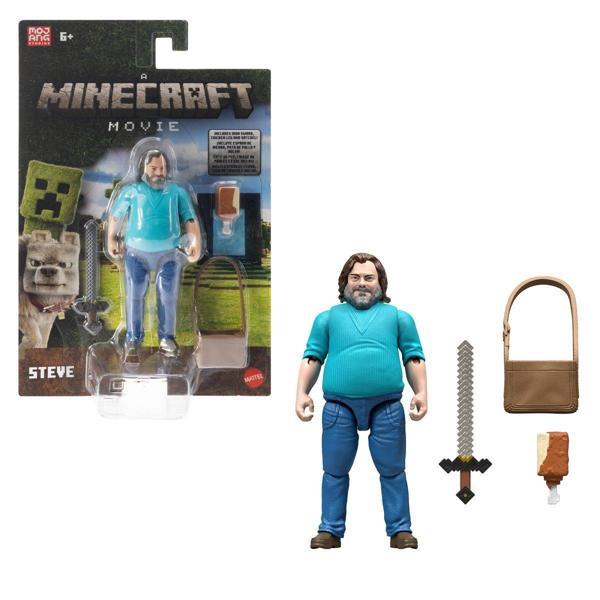 Minecraft Movie Steve 12,5 cm Figür ve Aksesuarlar – Mattel Lisanslı - Image 1