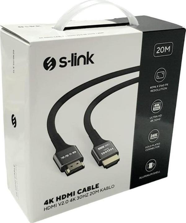 S-link 4K 20mt HDMI Kablo V2.0 30HZ SLX-HD4K20 - Image 1