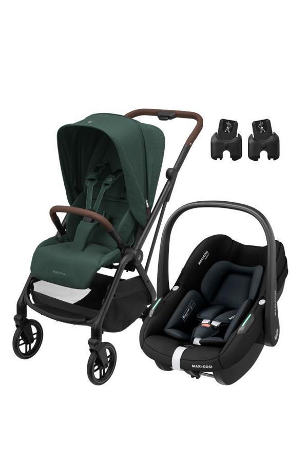 Maxi-Cosi Leona2-Pebble S Tek Elle Katlanabilen Ultra Kompakt Çift Yönlü Seyahat Sistem Bebek Arabası Green-Black - Image 1