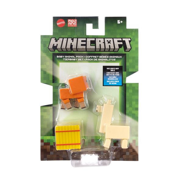 Minecraft Baby Animal Pack Figür Seti – Mini Llama & Baby Cow | Orijinal Mattel Lisanslı - Image 1