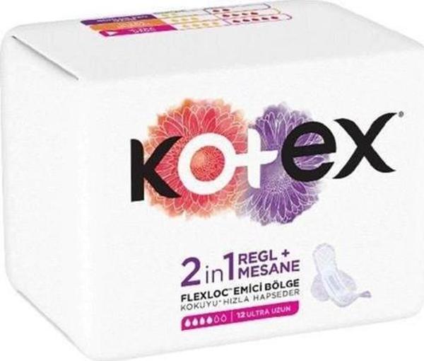 Kotex 2 In1 Regl + Mesane Ultra Uzun 12'Li - Image 1