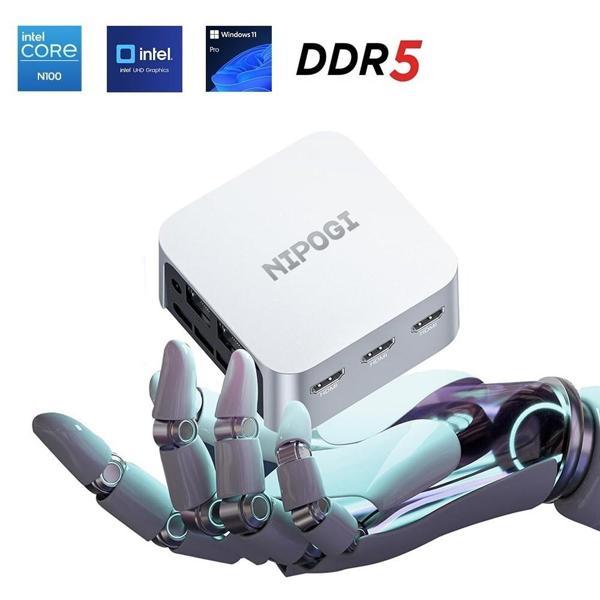 NiPoGi T8 PLUS N100 Intel Alder Lake 12.Nesil N100 16GB DDR5 512GB NVMe WiFi 5 BT 4.2 WIN11 Mini PC - Image 1