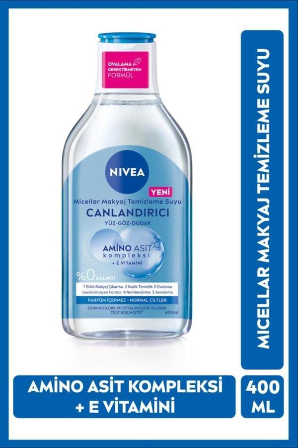 Canlandırıcı Micellar Makyaj Temizleme Suyu 400ml, Amino Asit, E Vitamini, Nemlendirici, Normal Cilt - Image 1