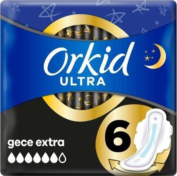 Orkid Ultra Extra Gece Extra 6 Adet Tekli Paket Hijyenik Ped - Image 1