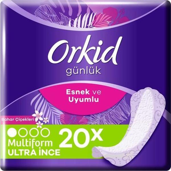 Orkid Yaprak Günlük Ped 20 Adet Tekli Paket Bahar Çiçekleri - Image 1