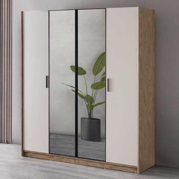 Gardırop, Yaşam 4 Kapaklı Aynalı Dolap - Image 1