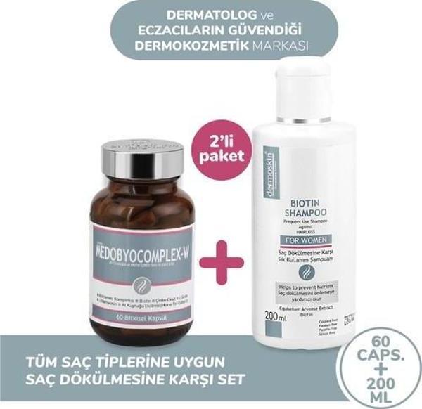 Dermoskin Medobiocomplex-K Kadın 60 Kapsül + Biotin Şampuan 200 ml - Image 1
